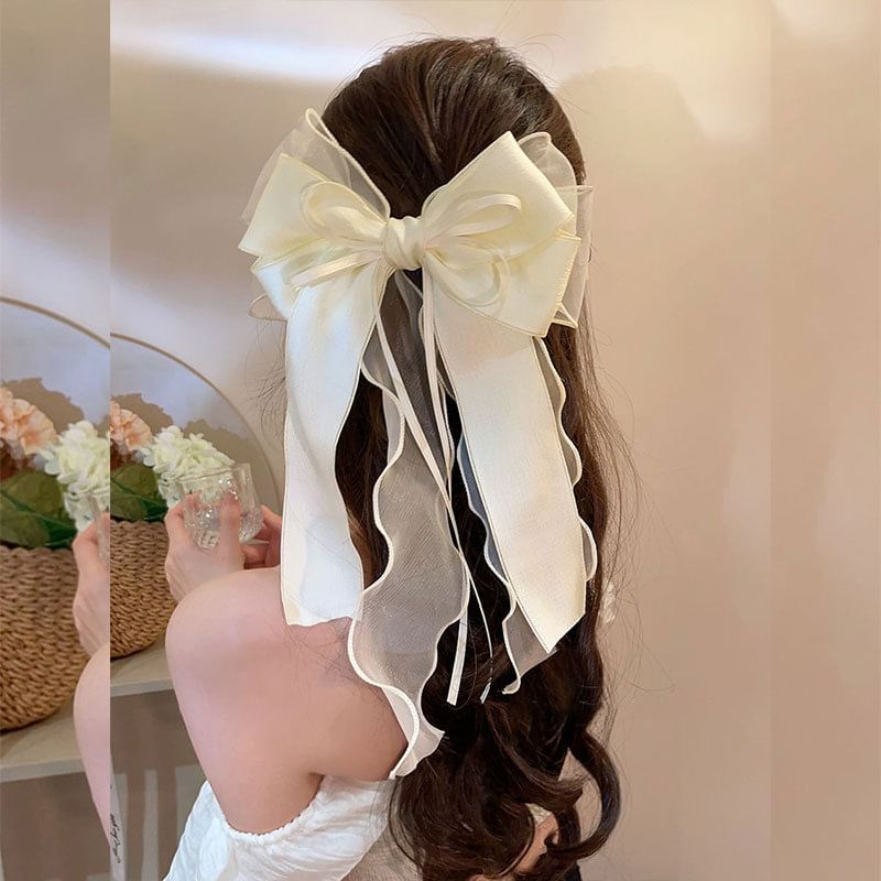 Organza Bow Hair Clip With Long Ribbons