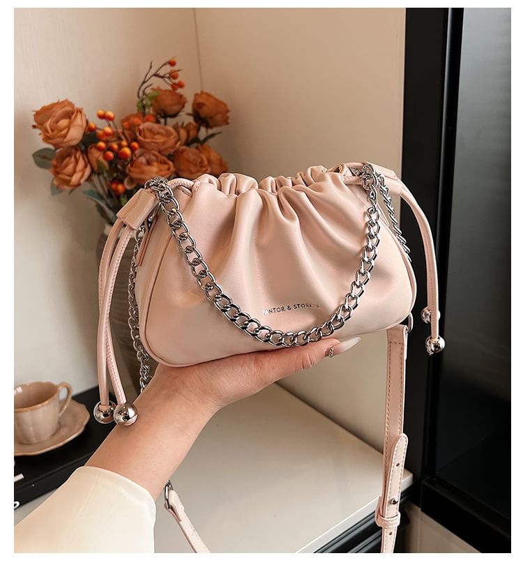 Drawstring Chain Crossbody Bag