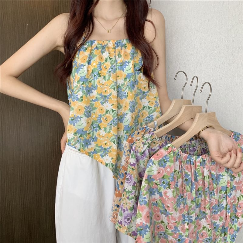 Halter Floral Print Top