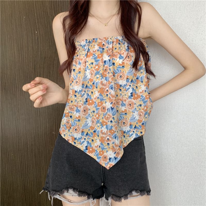 Halter Floral Print Top
