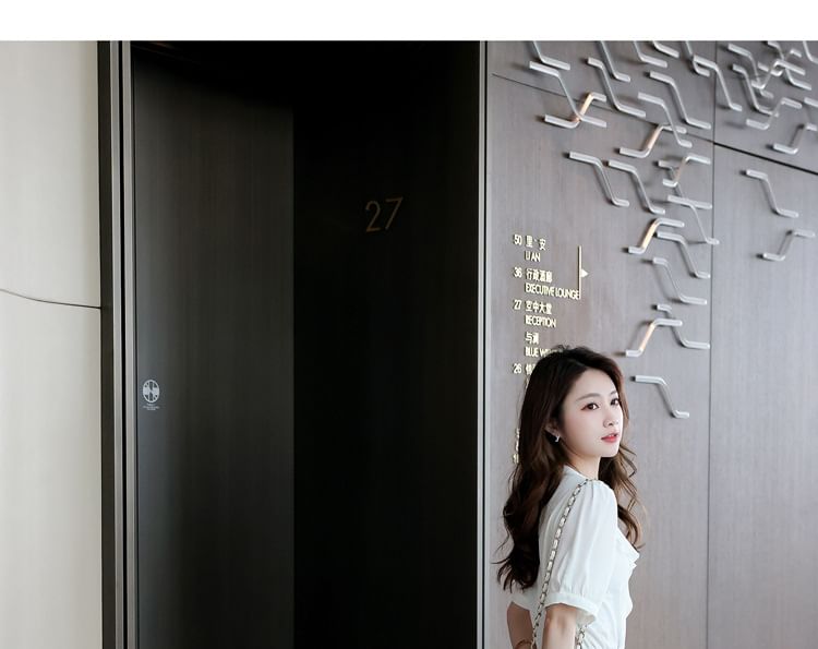 Elastic Waist Floral Print Midi A-Line Skirt