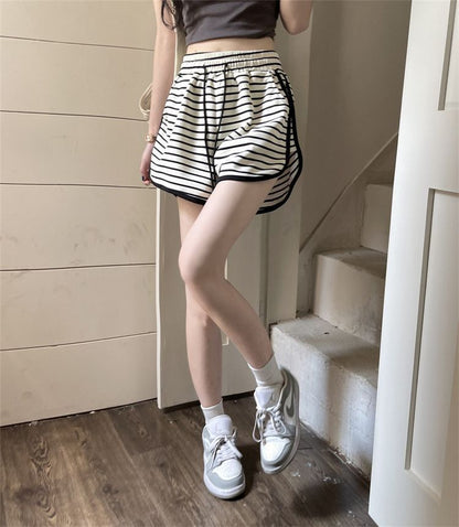 Drawstring Waist Striped Shorts