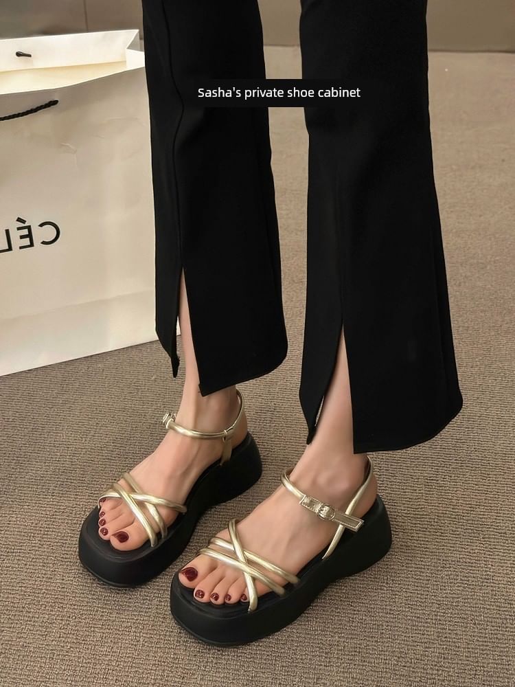 Sandals Platform Faux Leather