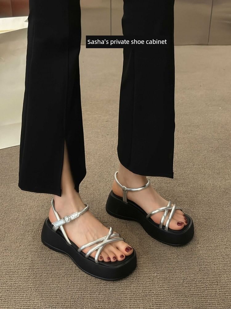 Sandals Platform Faux Leather