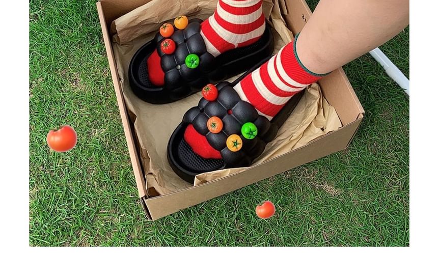 Platform Waffle Slide Sandals