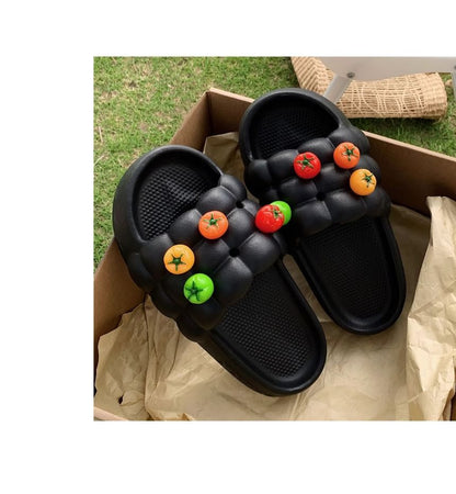 Platform Waffle Slide Sandals