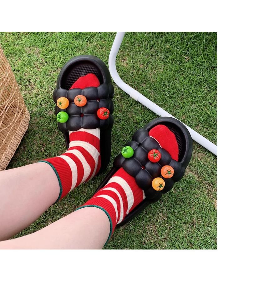 Platform Waffle Slide Sandals