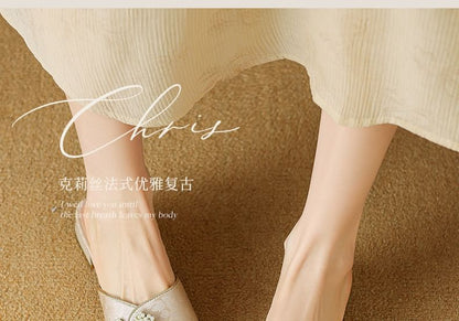 Beaded Frog Closure Slide Sandals