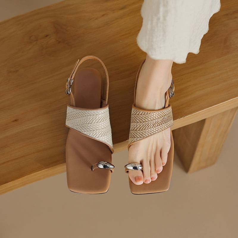 Toe Loop Slingback Sandals