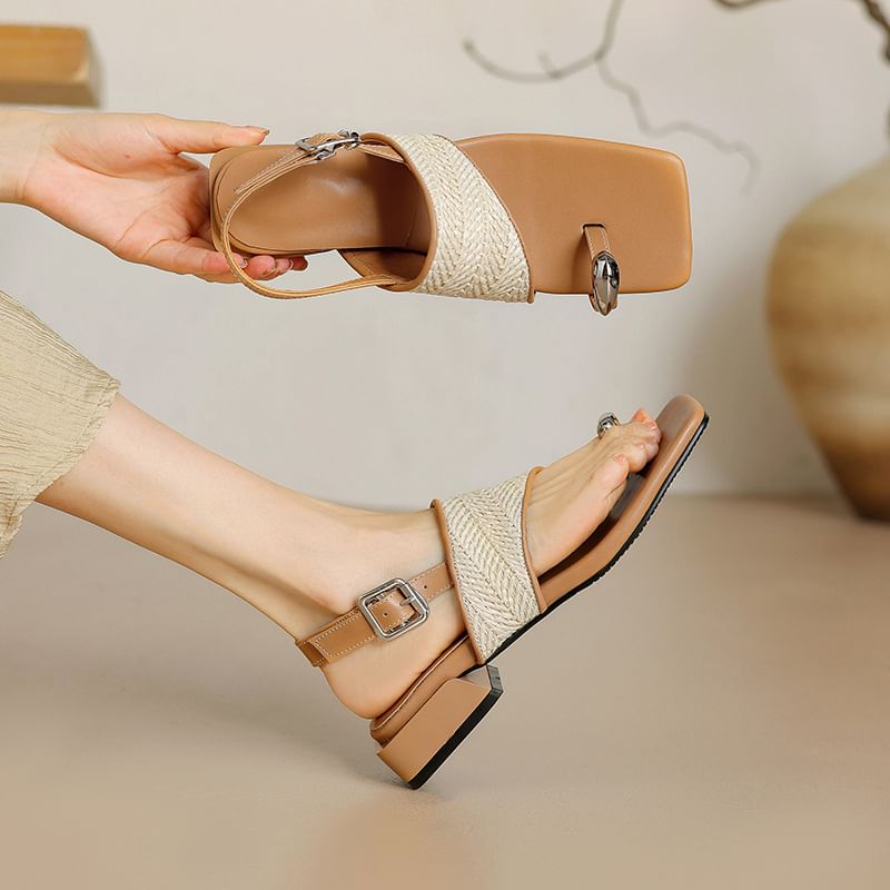 Toe Loop Slingback Sandals