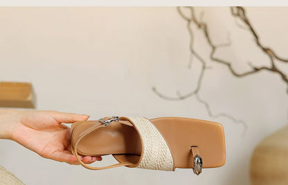 Toe Loop Slingback Sandals