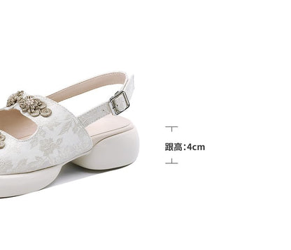Platform Slingback Jacquard Sandals