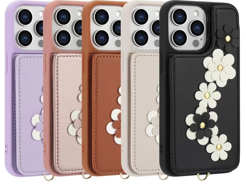 Floral Faux Leather Phone Case