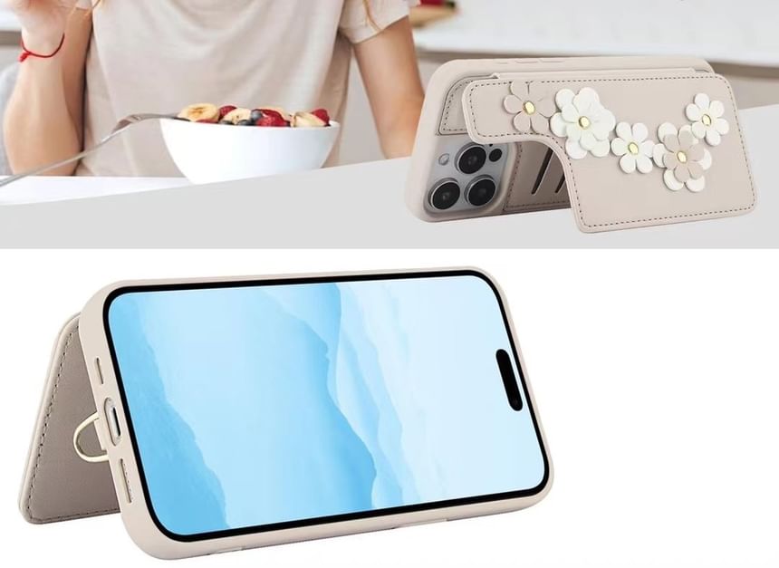 Floral Faux Leather Phone Case