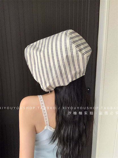 Striped Bonnet Hat