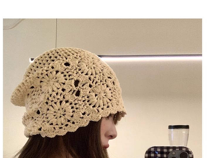 Floral Knit Hat