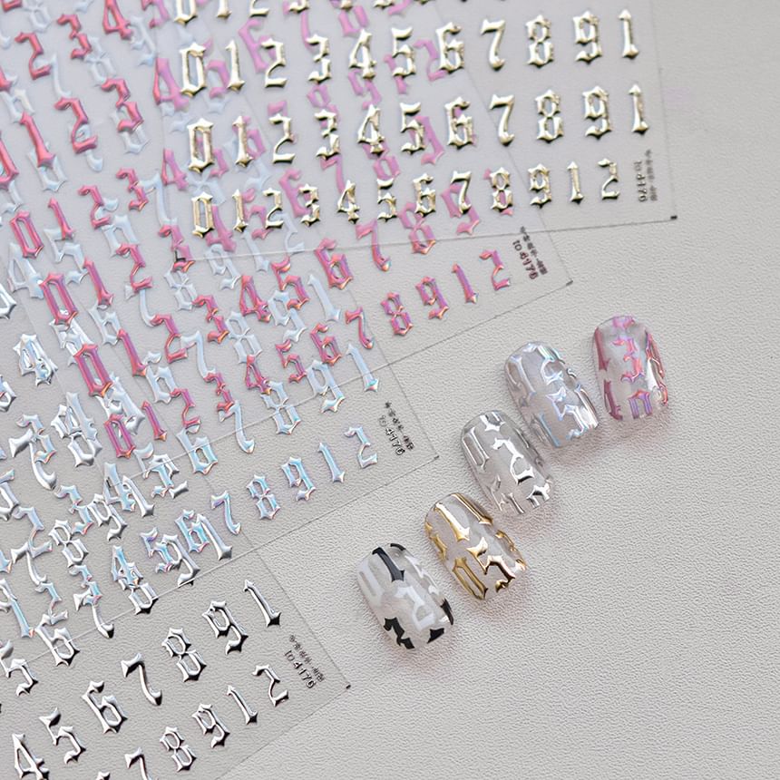 Numerical  Nail Art Stickers (Various Designs)