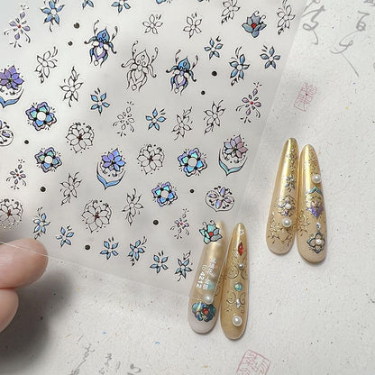 Metallic Nail Art Stickers (Various Designs)