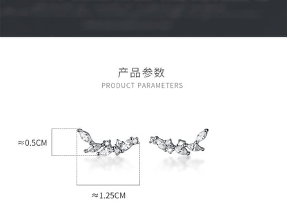 925 Sterling Silver Rhinestone Climber Earring