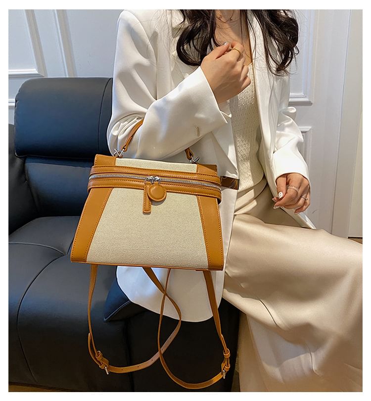 Handle Two Top Bag Crossbody Tone