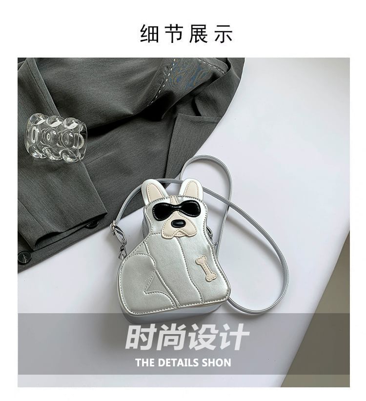Dog Faux Leather Crossbody Bag