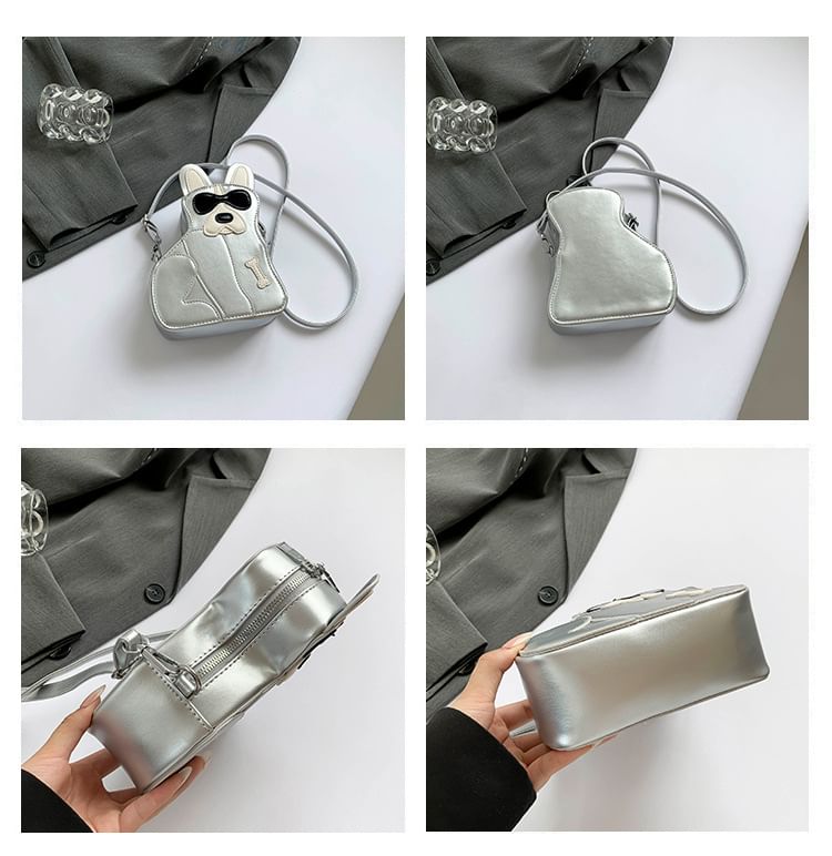 Dog Faux Leather Crossbody Bag