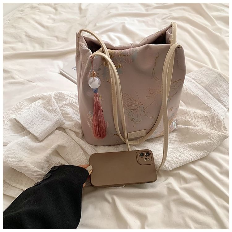 Butterfly Jacquard Bucket Bag