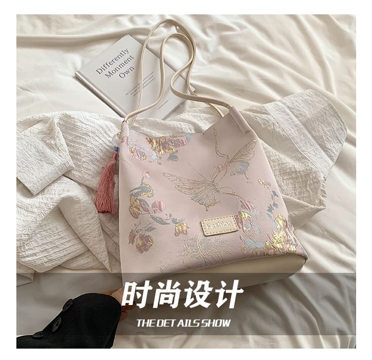 Butterfly Jacquard Bucket Bag