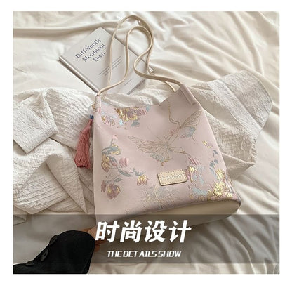 Butterfly Jacquard Bucket Bag