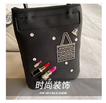 Rhinestone Top Handle Crossbody Bag