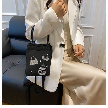 Rhinestone Top Handle Crossbody Bag