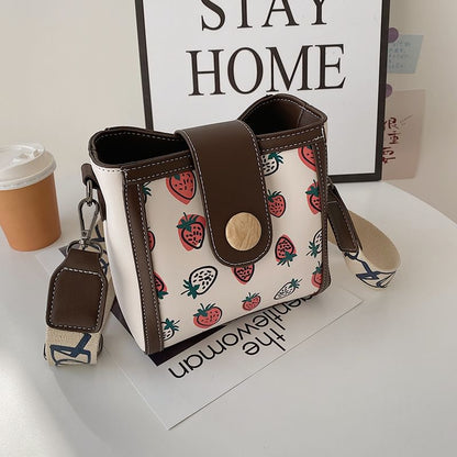 Bucket Patterned Faux Leather Bag