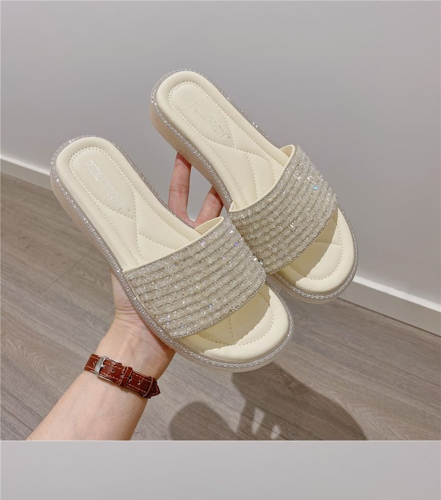 Rhinestone Slide Sandals