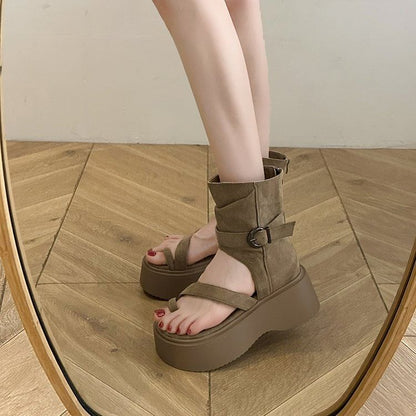 Toe Loop Platform Sandals