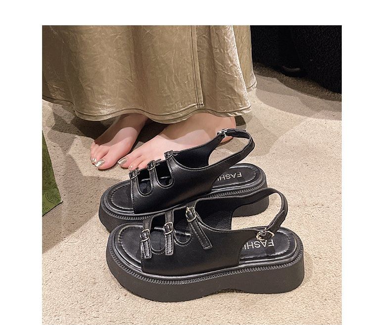 Platform Buckle Strap Sandals