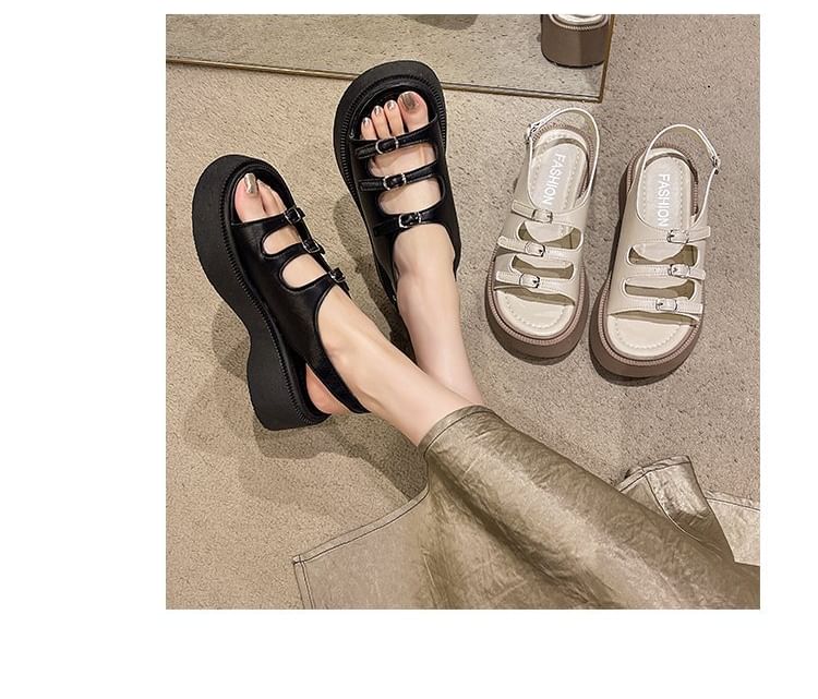 Platform Buckle Strap Sandals