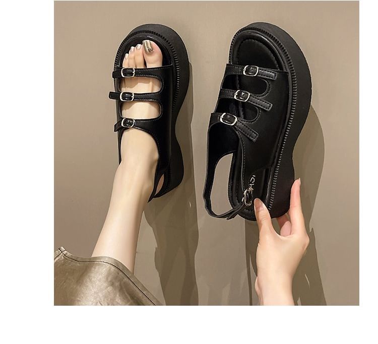 Platform Buckle Strap Sandals