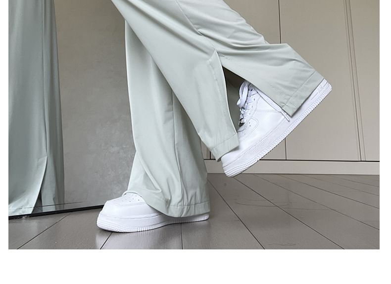 Side Slit High Rise Plain Wide Leg Sweatpants