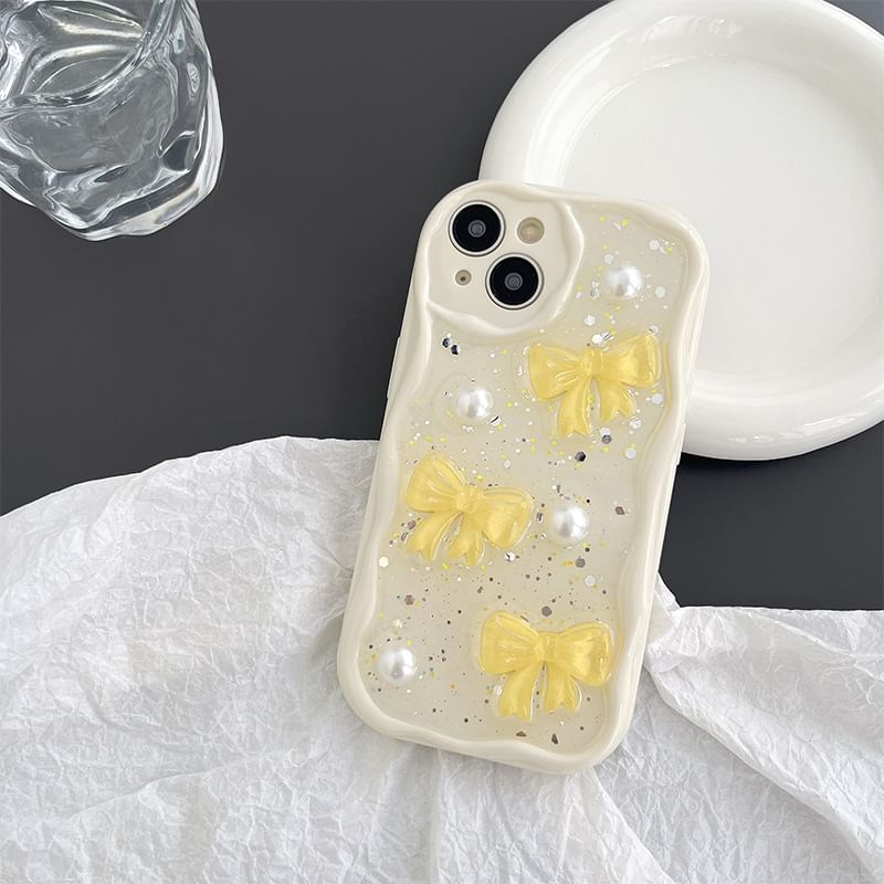 Butterfly Faux Pearl Phone Case