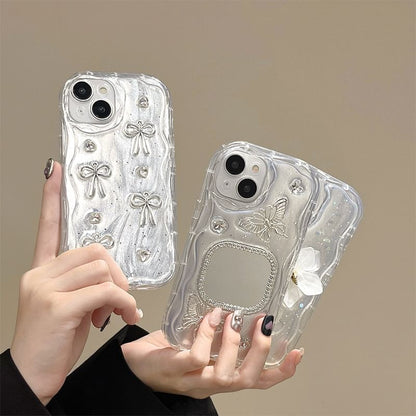 Bow Case Floral Phone / Mirrored