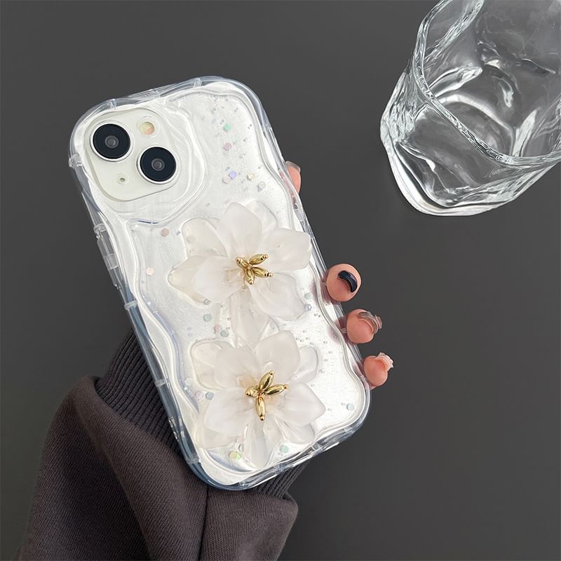 Bow Case Floral Phone / Mirrored