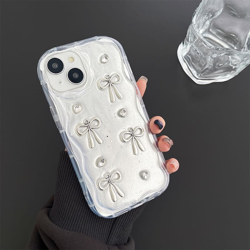 Bow Case Floral Phone / Mirrored