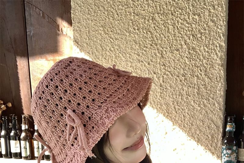 Bucket Knit Bow Hat