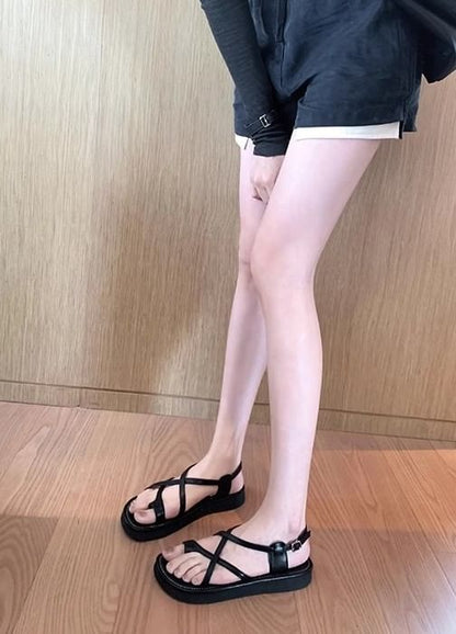 Platform Loop Cross Sandals Criss Toe