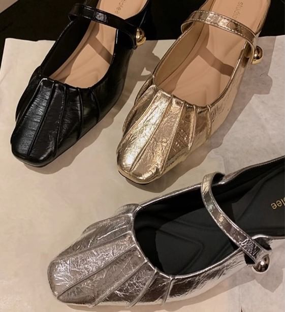 Square Mary Toe Jane Shoes Mules /