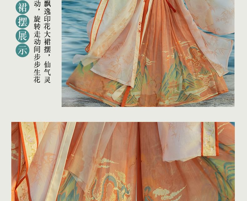 Flower Embroidered Hanfu Set