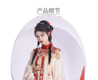 Flower Hanfu Top / Maxi Skirt / Scarf / Set