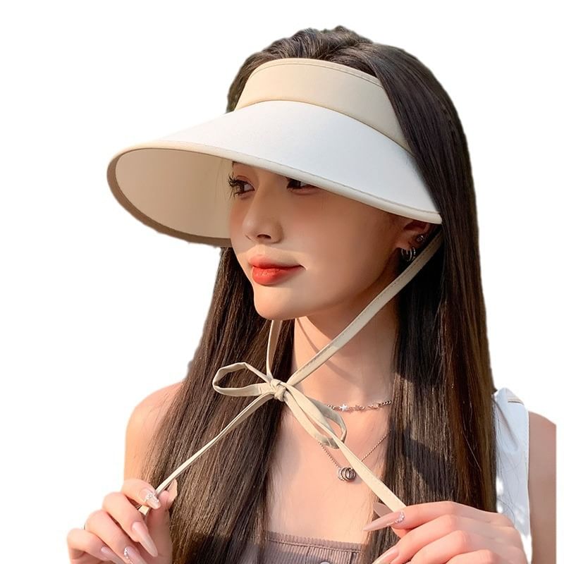 Visor Hat With Bow Sun Decoration