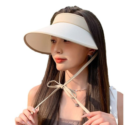 Visor Hat With Bow Sun Decoration