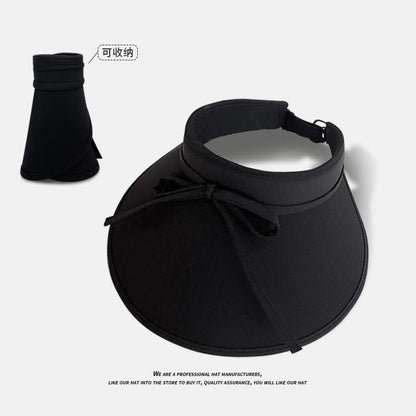 Visor Hat With Bow Sun Decoration